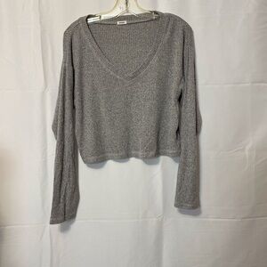 Garage Crop Relaxed Fit Top Gray Women’s Small